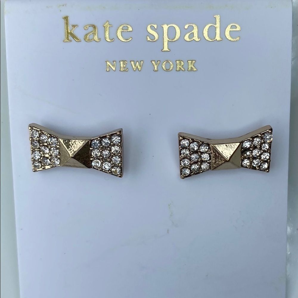 Kate Spade Ready Set Bow Pave Studs Gold